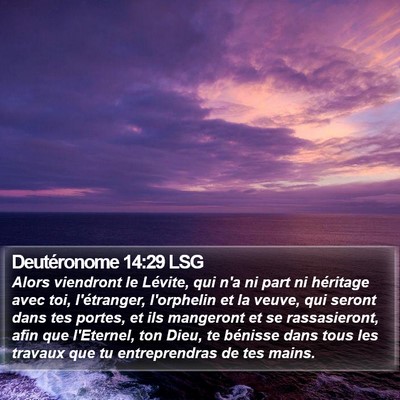 Deutéronome 14:29 LSG Bible Verse Image