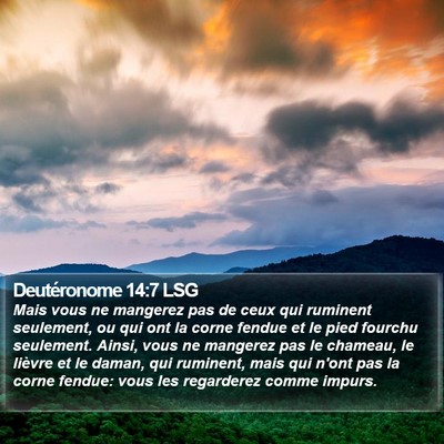 Deutéronome 14:7 LSG Bible Verse Image