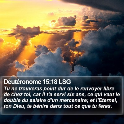 Deutéronome 15:18 LSG Bible Verse Image