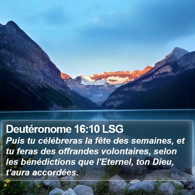 Deutéronome 16:10 LSG Bible Verse Image