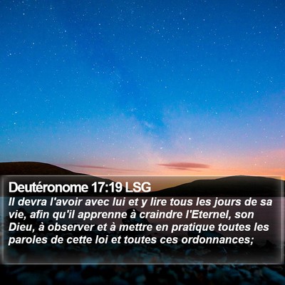 Deutéronome 17:19 LSG Bible Verse Image