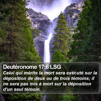 Deutéronome 17:6 LSG Bible Verse Image