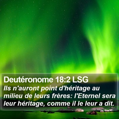 Deutéronome 18:2 LSG Bible Verse Image