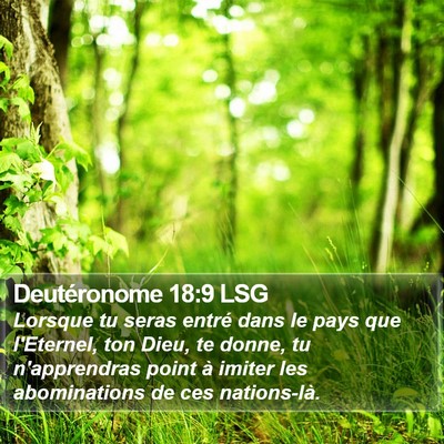 Deutéronome 18:9 LSG Bible Verse Image