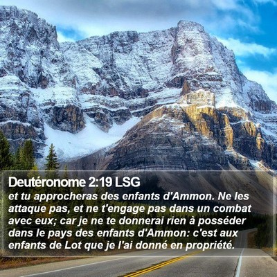 Deutéronome 2:19 LSG Bible Verse Image