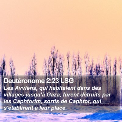 Deutéronome 2:23 LSG Bible Verse Image