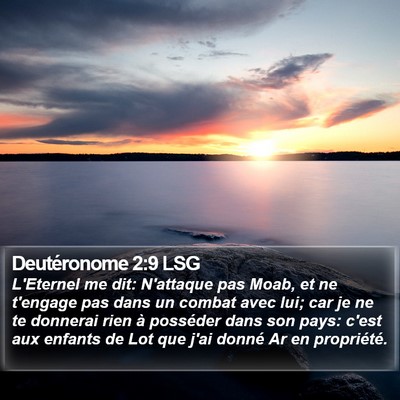 Deutéronome 2:9 LSG Bible Verse Image