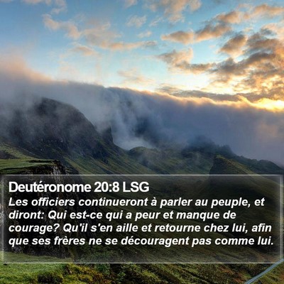 Deutéronome 20:8 LSG Bible Verse Image