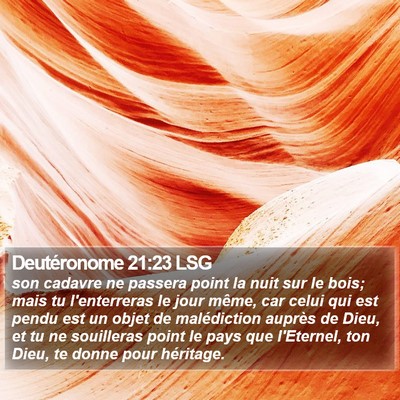 Deutéronome 21:23 LSG Bible Verse Image