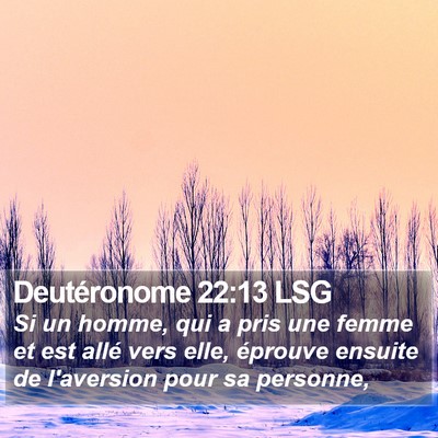 Deutéronome 22:13 LSG Bible Verse Image