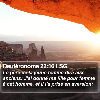 Deutéronome 22:16 LSG Bible Verse Image