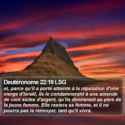 Deutéronome 22:19 LSG Bible Verse Image