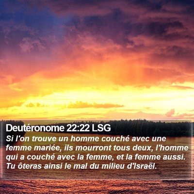 Deutéronome 22:22 LSG Bible Verse Image