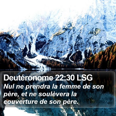 Deutéronome 22:30 LSG Bible Verse Image