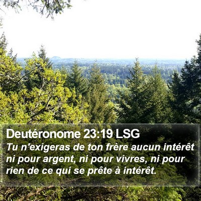 Deutéronome 23:19 LSG Bible Verse Image