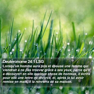 Deutéronome 24:1 LSG Bible Verse Image