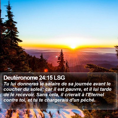 Deutéronome 24:15 LSG Bible Verse Image