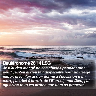 Deutéronome 26:14 LSG Bible Verse Image