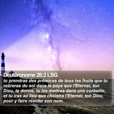 Deutéronome 26:2 LSG Bible Verse Image