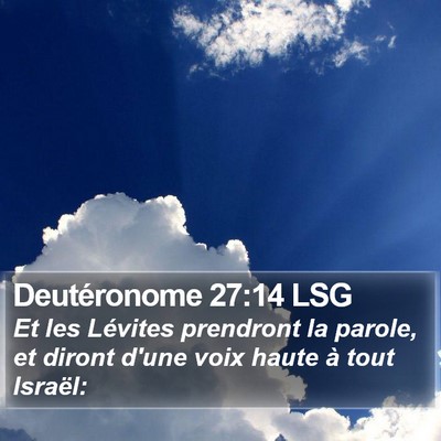Deutéronome 27:14 LSG Bible Verse Image