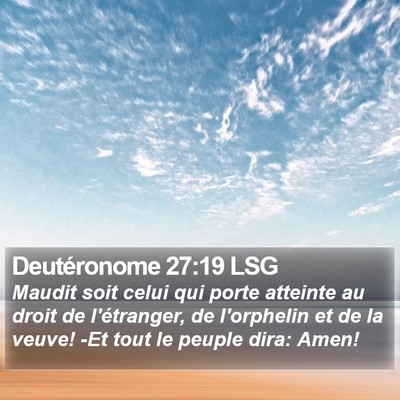 Deutéronome 27:19 LSG Bible Verse Image