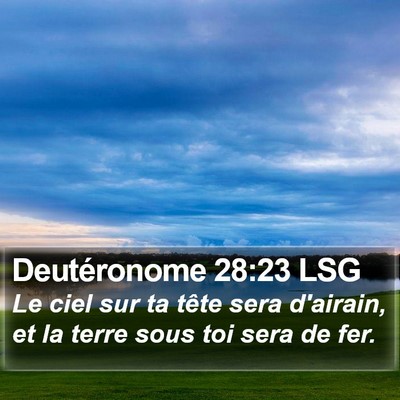 Deutéronome 28:23 LSG Bible Verse Image