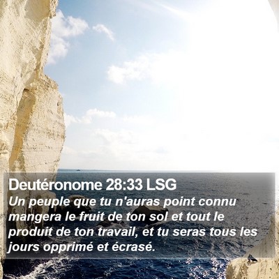 Deutéronome 28:33 LSG Bible Verse Image
