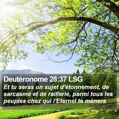 Deutéronome 28:37 LSG Bible Verse Image