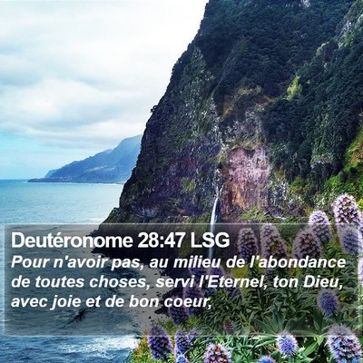 Deutéronome 28:47 LSG Bible Verse Image