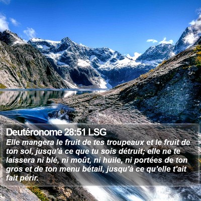 Deutéronome 28:51 LSG Bible Verse Image