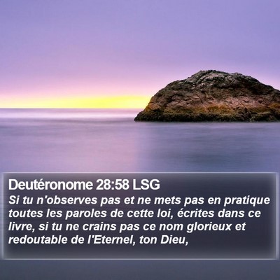 Deutéronome 28:58 LSG Bible Verse Image