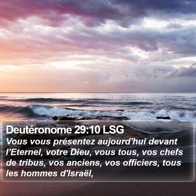 Deutéronome 29:10 LSG Bible Verse Image