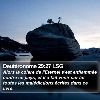 Deutéronome 29:27 LSG Bible Verse Image
