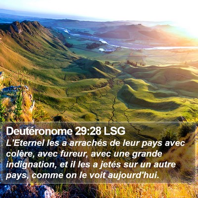 Deutéronome 29:28 LSG Bible Verse Image