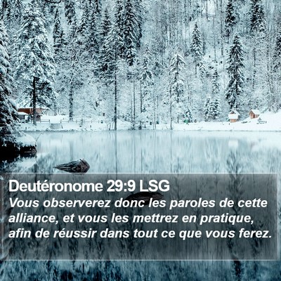 Deutéronome 29:9 LSG Bible Verse Image