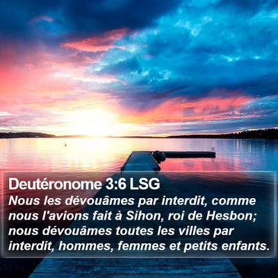 Deutéronome 3:6 LSG Bible Verse Image
