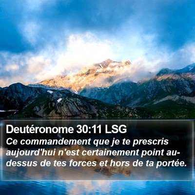 Deutéronome 30:11 LSG Bible Verse Image