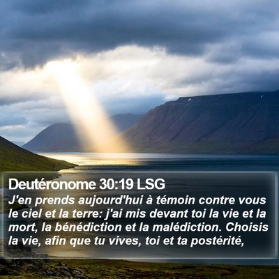 Deutéronome 30:19 LSG Bible Verse Image