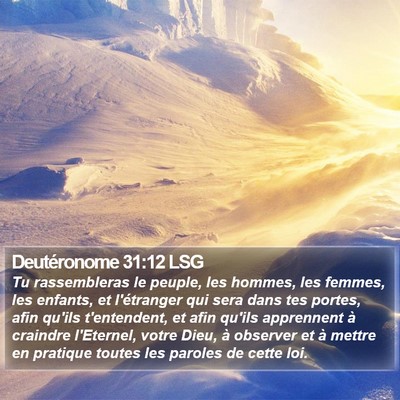 Deutéronome 31:12 LSG Bible Verse Image