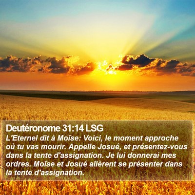 Deutéronome 31:14 LSG Bible Verse Image