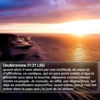Deutéronome 31:21 LSG Bible Verse Image
