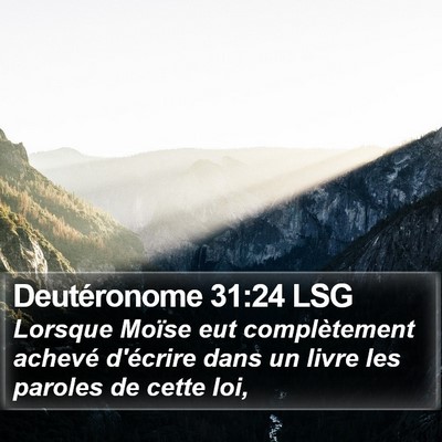 Deutéronome 31:24 LSG Bible Verse Image
