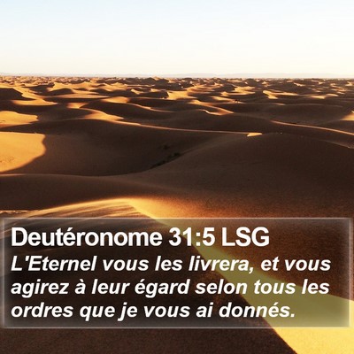 Deutéronome 31:5 LSG Bible Verse Image