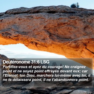 Deutéronome 31:6 LSG Bible Verse Image