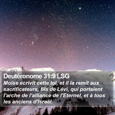 Deutéronome 31:9 LSG Bible Verse Image
