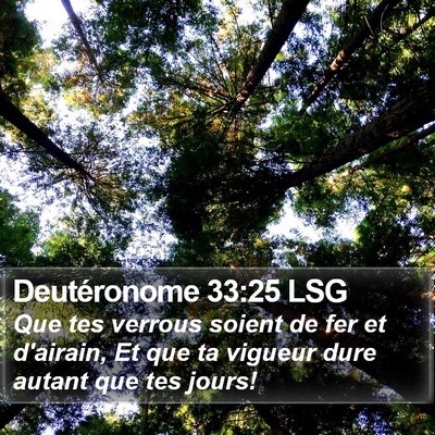 Deutéronome 33:25 LSG Bible Verse Image
