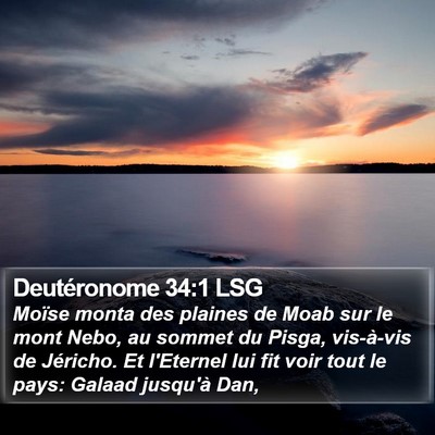 Deutéronome 34:1 LSG Bible Verse Image