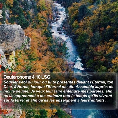 Deutéronome 4:10 LSG Bible Verse Image