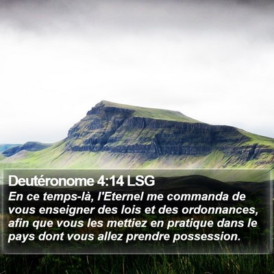 Deutéronome 4:14 LSG Bible Verse Image