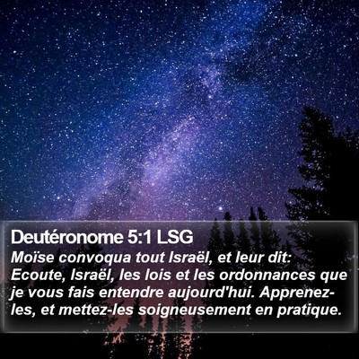 Deutéronome 5:1 LSG Bible Verse Image